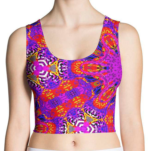Psychedelic Crop Top in Berry